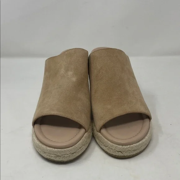 Stuart Weitzman Tan Suede-Like Espadrille Wedge Slip-On Sandals Size 7 - Picture 2 of 15